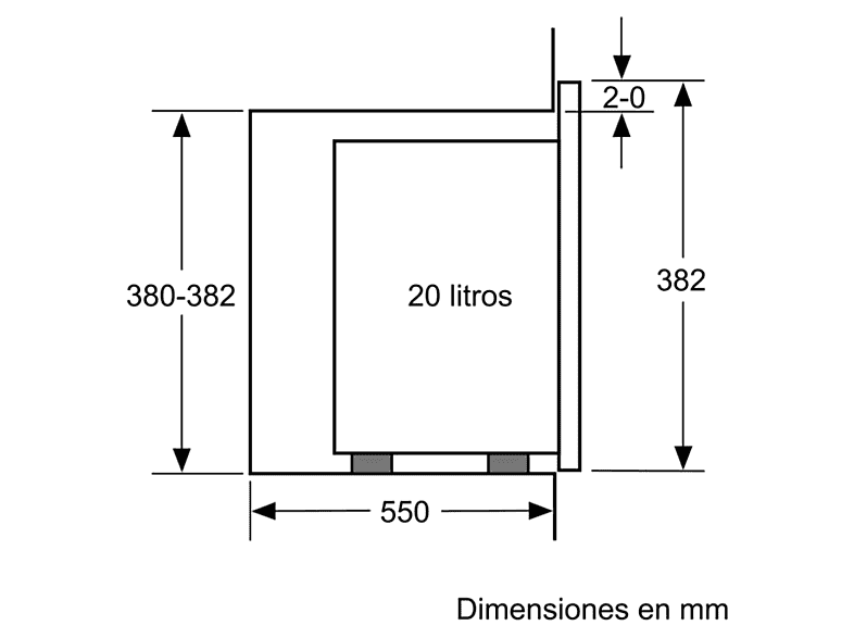 Microondas integrable - Bosch BEL523MS0, 800W, 20 L, Grill, Acero inoxidable — foto 6