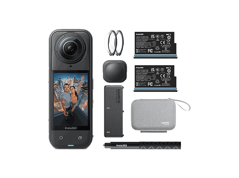 Cámara deportiva - Insta360 X5 Esencial, 8K, 360º, 185 min Autonomía, Vídeo HDR Activo 5,7K a 60 fps, Negro