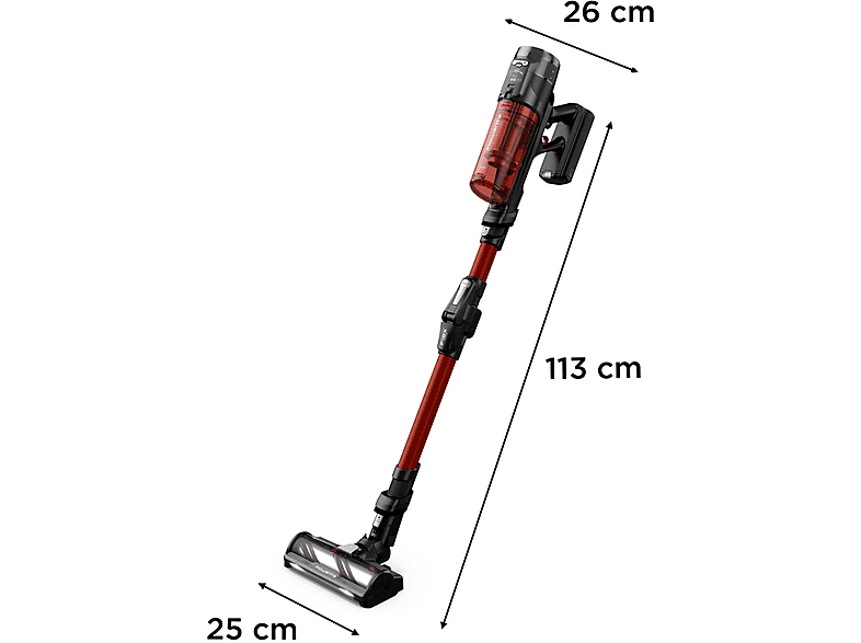 Aspirador escoba - Rowenta RH9A73 X - Force Flex 13.60 Animal Care, 380 W, 0.65 L, 60 min, Sin cables, Multisuperficie, Especial mascotas, Rojo — foto 7