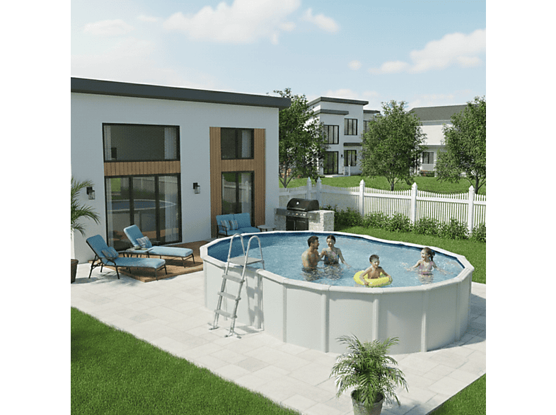 Piscina de acero - Gre Varadero 500X340, Blanco — foto 9