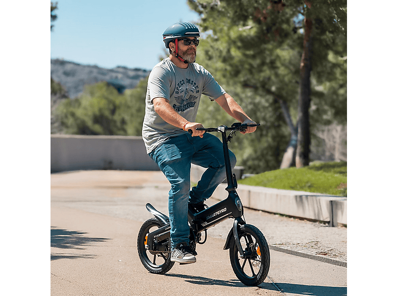 Bicicleta urbana - Smartgyro Ebike Soho 16, Potencia Nominal 250W, Velocidad máx. 25 km/h, Auton. 60km, Suspensión Trasera, Display frontal LCD, Gris — foto 12