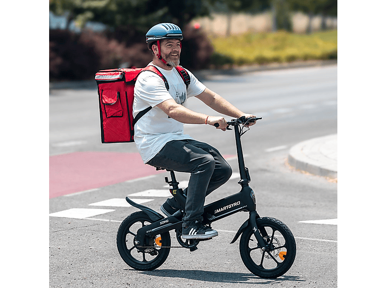 Bicicleta urbana - Smartgyro Ebike Soho 16, Potencia Nominal 250W, Velocidad máx. 25 km/h, Auton. 60km, Suspensión Trasera, Display frontal LCD, Gris — foto 13