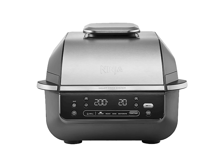 Freidora de aire - Ninja EG351EU, 1760 W, Parrilla, 5 Funciones de Cocción, Sensor de Cocción Digital/Termómetro, Negro/Plata