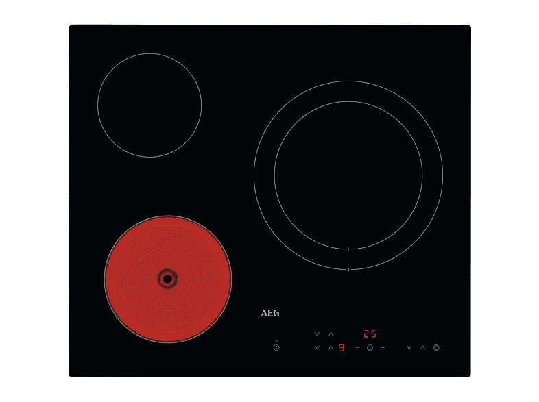Placa de vitrocerámica - AEG TN63RAF2CB, 3 zonas, 60 cm, Negro — foto 1