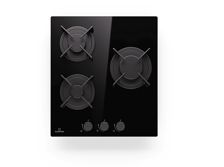 Placa de gas - Klarstein Goldflame 3 45cm, 3 zonas, Negro