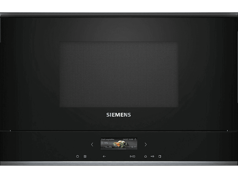 Microondas integrable - Siemens BF722L1B1, 900 W, 5 potencia, 21 l, Negro