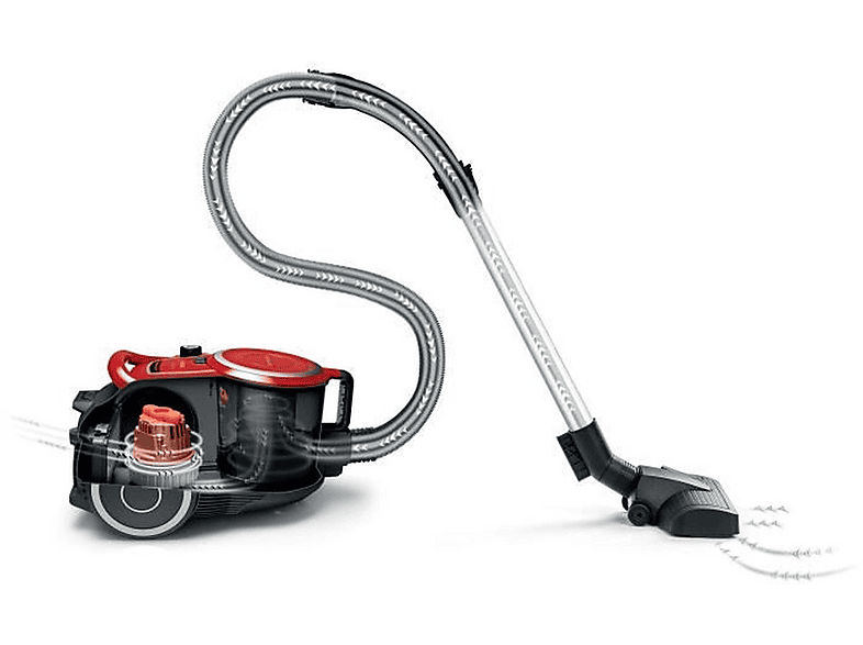 Aspirador sin bolsa - Bosch Serie 6 BGC41Q69, 600 W, Potencia de succión 600 W, Depósito 2,4 l, Rojo — foto 2