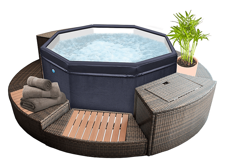 Spa de exterior - Netspa Octopus Con Mueble, Blanco
