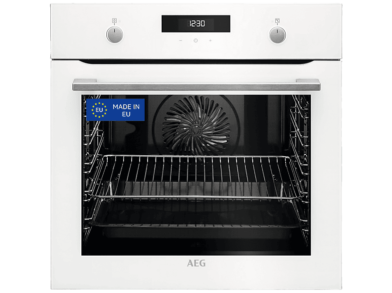 Horno - AEG BEK435120W, Multifunción, Limpieza por agua, 71 l, Función Grill, 60 cm, Blanco