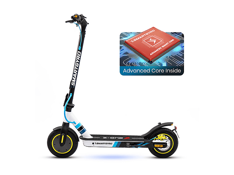 Patinete eléctrico - Smartgyro Z-One Blue C, Homologado DGT, Pot. máx. 400 W, Carga máx. 90 kg, 40 km autonomía, 8000 mAh, Azul