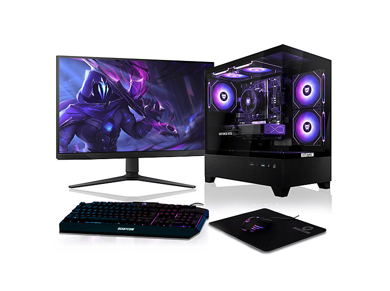 Pack PC gaming - Beastcom Q5 | Pro Gaming, Intel® Core™ i7-11700F, 16 GB RAM, 1 TB SSD, GeForce RTX™ 5050, Windows 11 Home, Monitor 27 " Full-HD