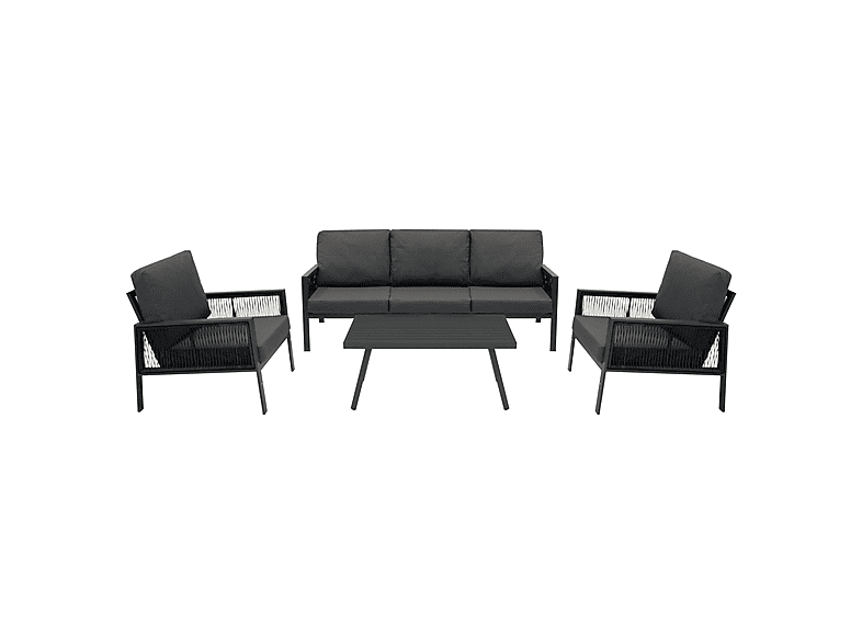 Conjunto de jardín - Monster De aluminio 5 plazas (4 piezas) - Gris Antracita, 201 cm x 82 cm x 75 cm