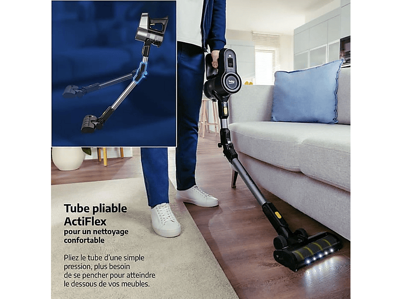 Aspiradora escoba - Beko VRT84225VI, 1,0 W, Potencia de succión 100 W, Depósito 0,1 ml, Gris — foto 3