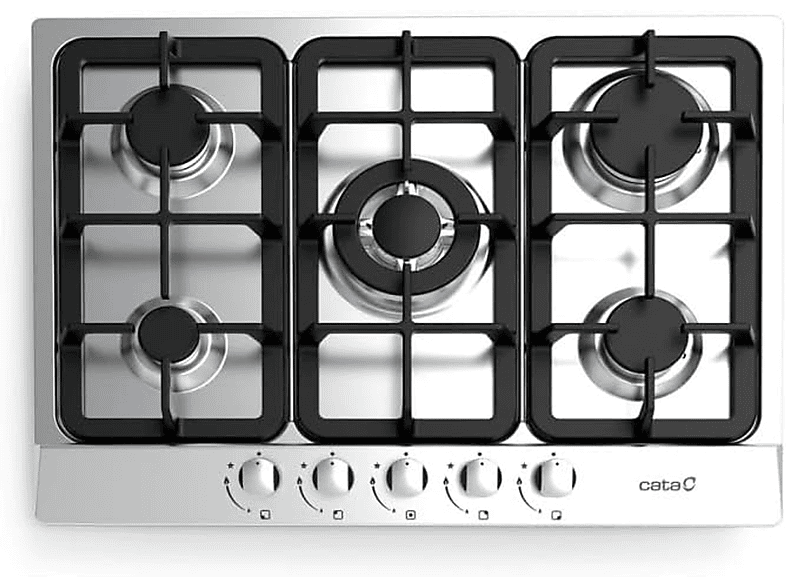 Placa de gas - Cata 3CFI-3GLSPA, 3 zonas, Gas Natural, 680 mm, Negro