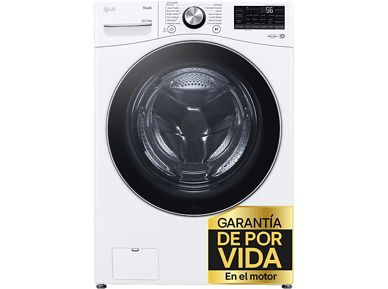 Lavadora carga frontal - LG F0P3CYV2W, 20 kg, 1000 rpm, 14 programas, TurboWash™ 360˚, Steam™, Blanco — foto 1