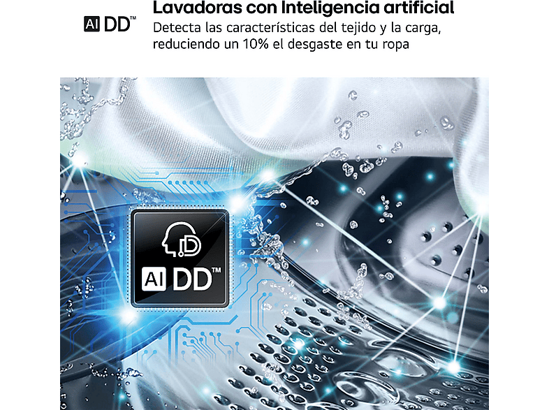 Lavadora carga frontal - LG F0P3CYV2W, 20 kg, 1000 rpm, 14 programas, TurboWash™ 360˚, Steam™, Blanco — foto 5