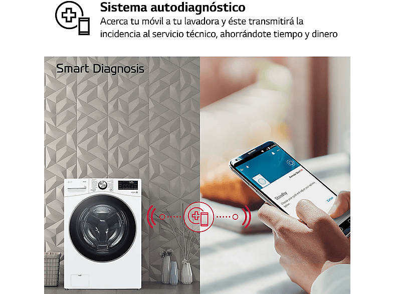 Lavadora carga frontal - LG F0P3CYV2W, 20 kg, 1000 rpm, 14 programas, TurboWash™ 360˚, Steam™, Blanco — foto 10
