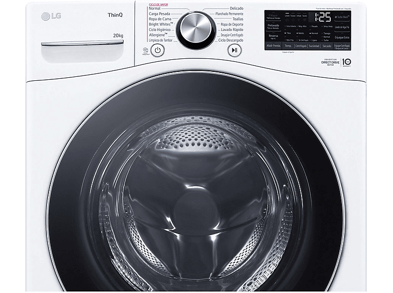 Lavadora carga frontal - LG F0P3CYV2W, 20 kg, 1000 rpm, 14 programas, TurboWash™ 360˚, Steam™, Blanco — foto 12