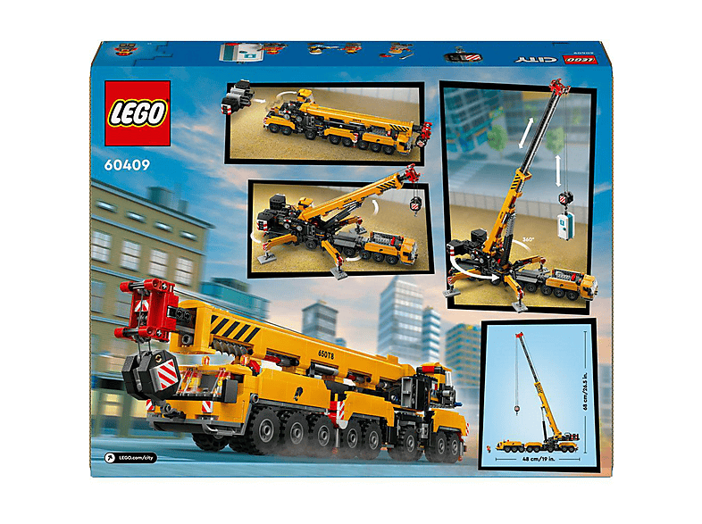 Juego de construcción - LEGO City Grúa de Obra Móvil Amarilla Set de construcción de juguete, regalo para niños 60409, edad recomendada: 9 año(s) — foto 3