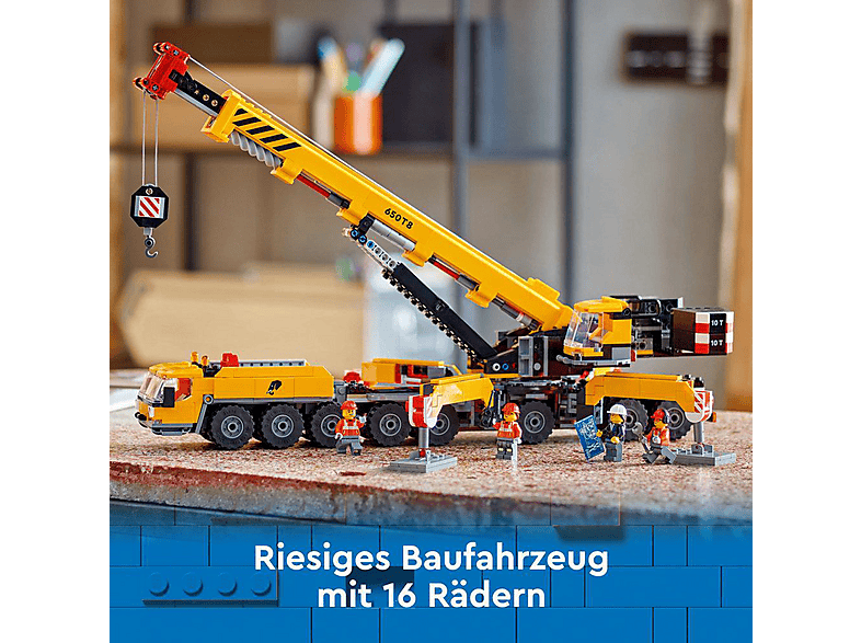 Juego de construcción - LEGO City Grúa de Obra Móvil Amarilla Set de construcción de juguete, regalo para niños 60409, edad recomendada: 9 año(s) — foto 4