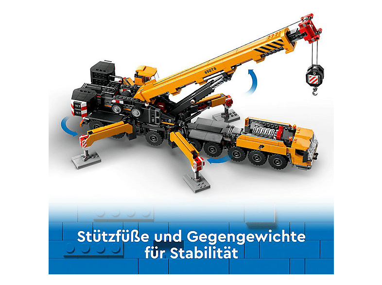 Juego de construcción - LEGO City Grúa de Obra Móvil Amarilla Set de construcción de juguete, regalo para niños 60409, edad recomendada: 9 año(s) — foto 6