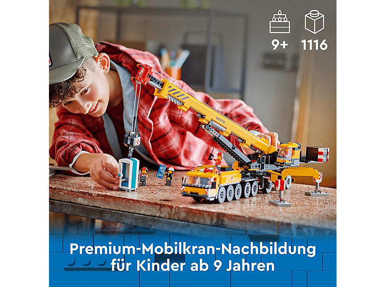 Juego de construcción - LEGO City Grúa de Obra Móvil Amarilla Set de construcción de juguete, regalo para niños 60409, edad recomendada: 9 año(s) — foto 7