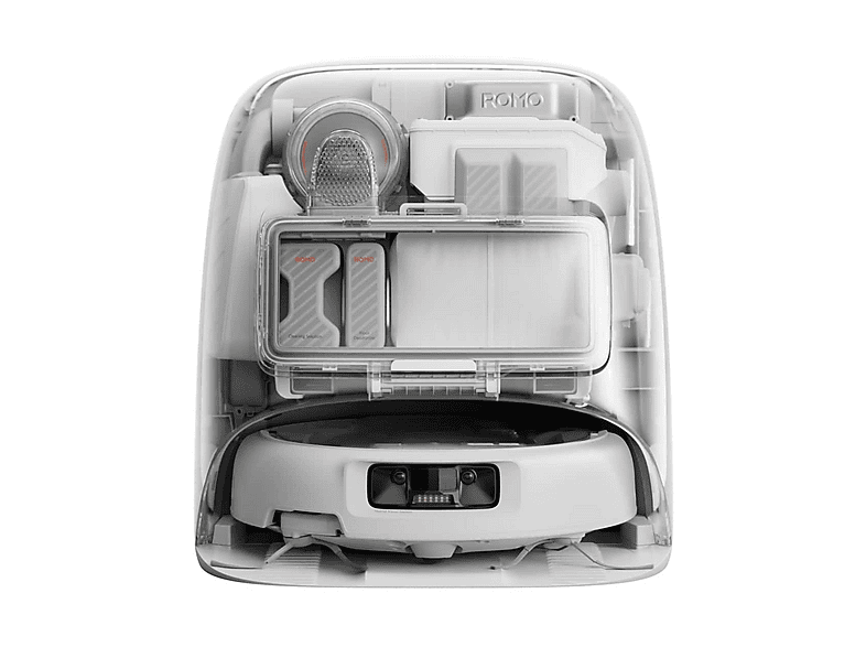 Robot aspirador - DJI ROMO P, 55 W, Potencia de succión 25 kPa, Depósito 260 ml, Autonomía 180 min, Transparente — foto 1