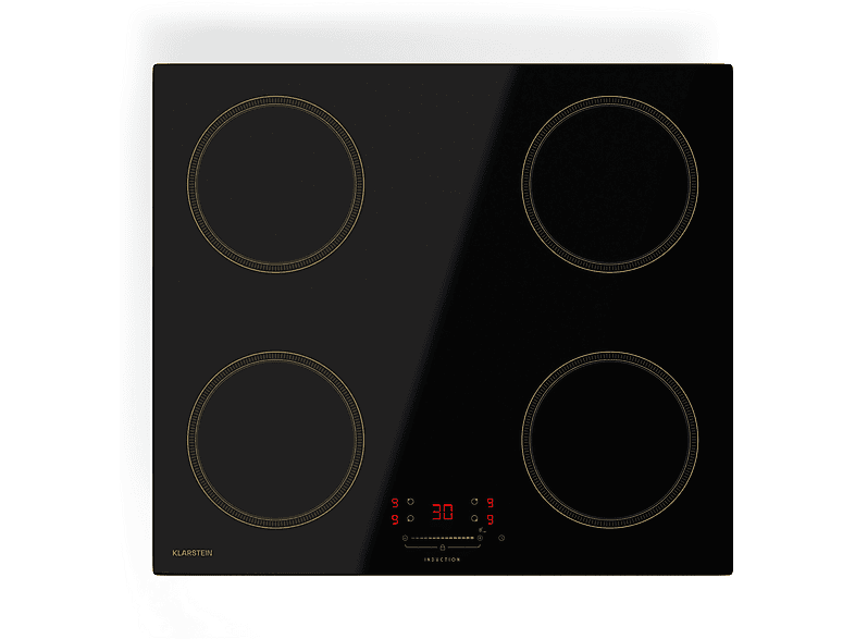 Placa de inducción - Klarstein Victoria 60, 4 zonas, 59 cm, Negro