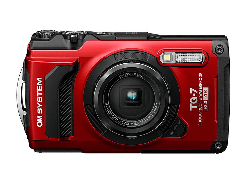 Cámara compacta - OM System OMSTG7R, 12 megapixel, Rojo