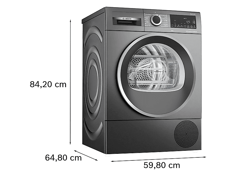 Secadora bomba de calor - Bosch WQG245DRES, Bomba de calor, 9 kg, 14 programas, Grey — foto 3