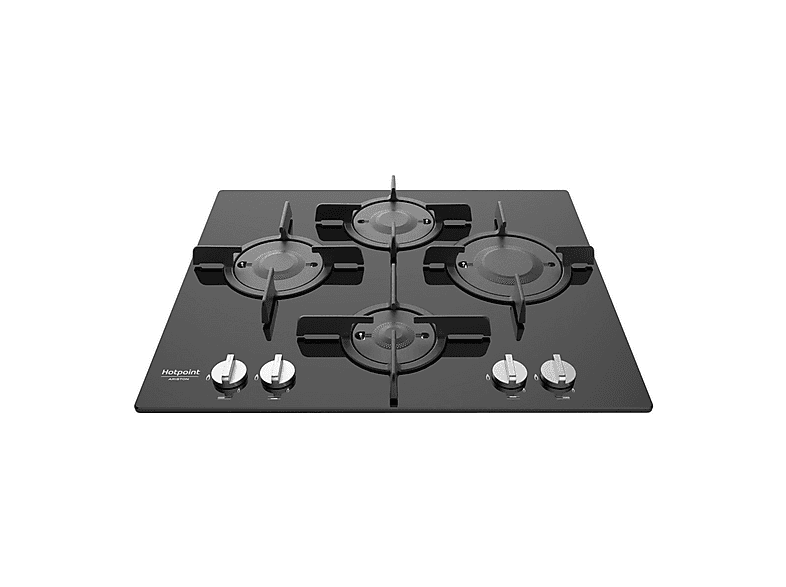 Placa de gas - Hotpoint FTGHG641D/HA(BK), 4 zone(s) zonas, Natural Gas (NG), 60 cm, Negro — foto 1