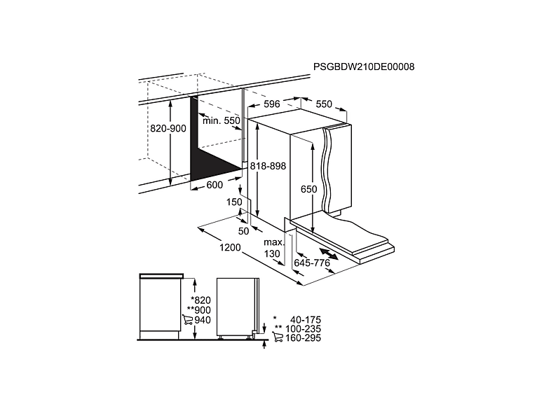 Lavavajillas integrable - AEG FSB34707Z, 14 servicios, 5 programas, 59.6 cm, AirDry, Sin panelar — foto 2