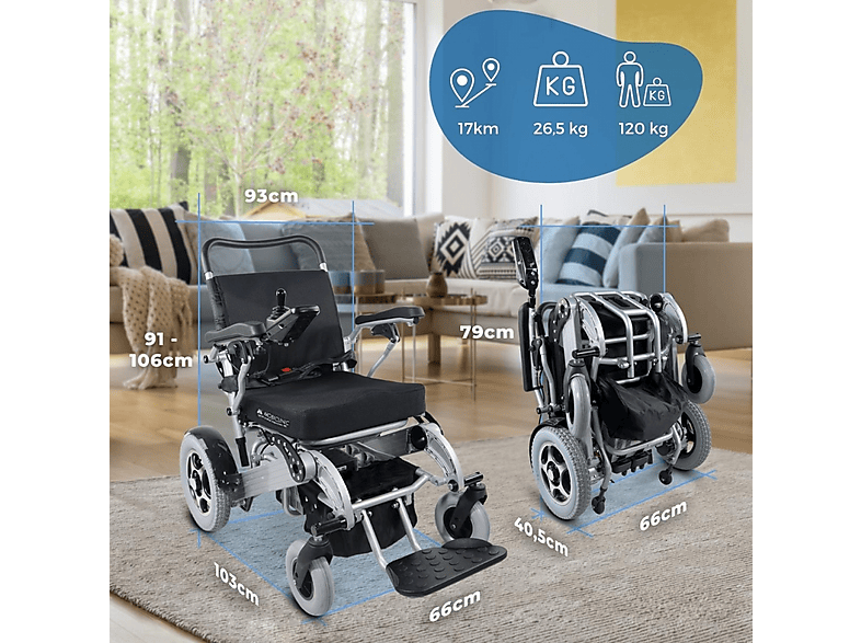 Silla de ruedas eléctrica - Mobiclinic Troya, Negro — foto 2