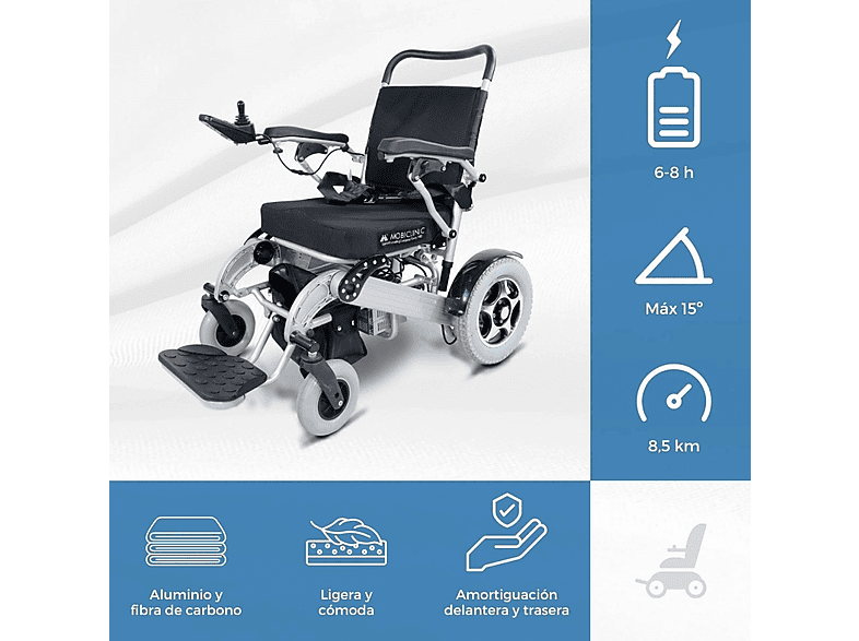 Silla de ruedas eléctrica - Mobiclinic Troya, Negro — foto 3