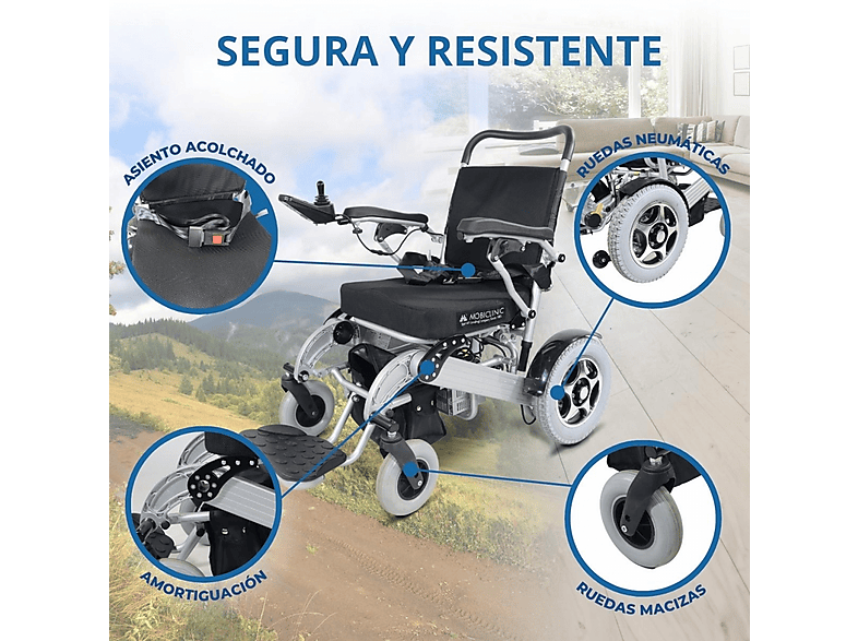 Silla de ruedas eléctrica - Mobiclinic Troya, Negro — foto 4