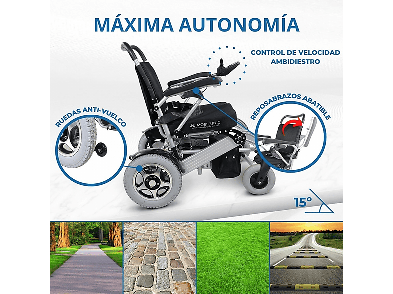 Silla de ruedas eléctrica - Mobiclinic Troya, Negro — foto 5