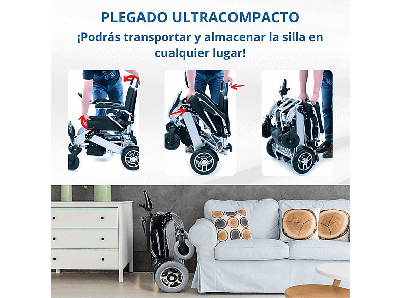 Silla de ruedas eléctrica - Mobiclinic Troya, Negro — foto 6