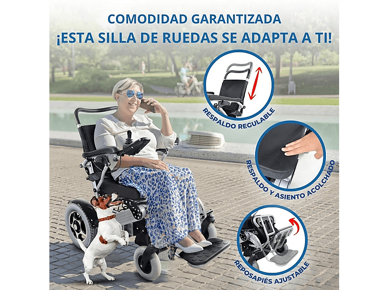 Silla de ruedas eléctrica - Mobiclinic Troya, Negro — foto 7