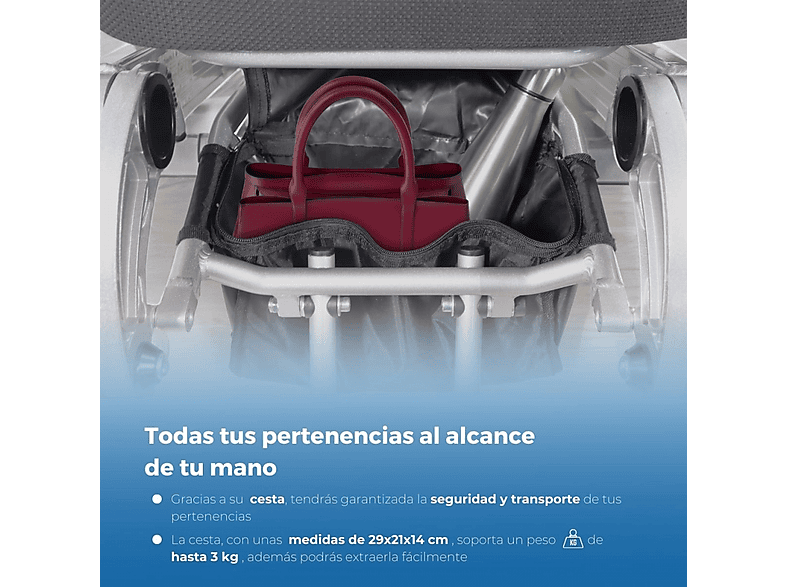 Silla de ruedas eléctrica - Mobiclinic Troya, Negro — foto 8
