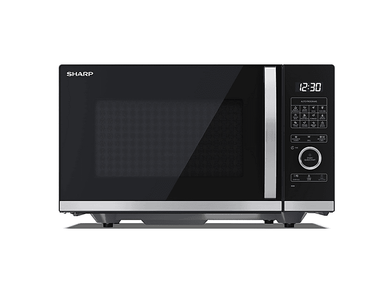 Microondas libre instalación - Sharp YC-QG234AE-B, 900 W, 10 potencia, 23 l, Inox