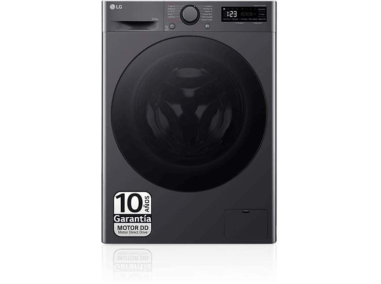 Lavadora secadora - LG F4DR6009AGM, 9 kg + 6 kg, Inox grafito