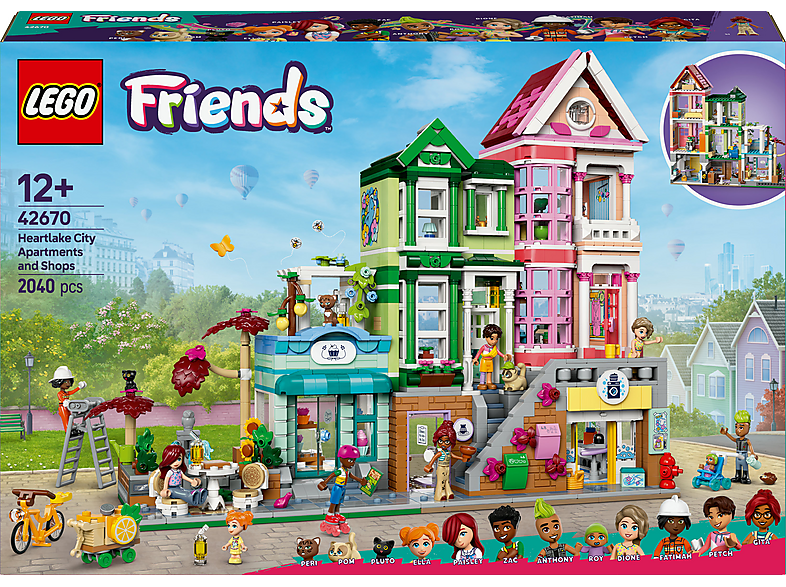 Juego de construcción - LEGO Friends Apartamentos y Tiendas: Juguetes con Mini Muñecos y Gatos para Niñas 42670, edad recomendada: 12 año(s), 1 piezas