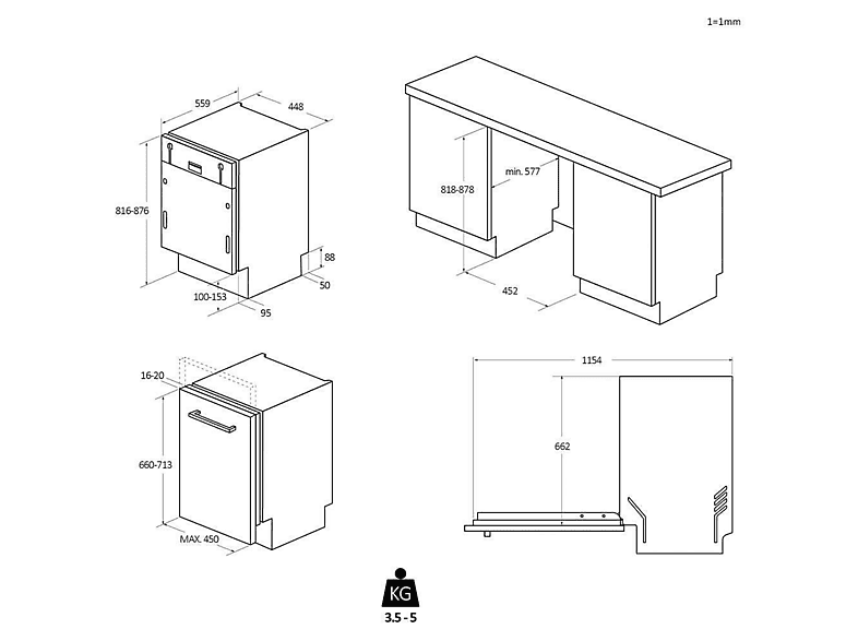 Lavavajillas libre instalación 45 cm - Candy CDIH 2T1047, 10 servicios, 8 programas, 44,8 cm — foto 6