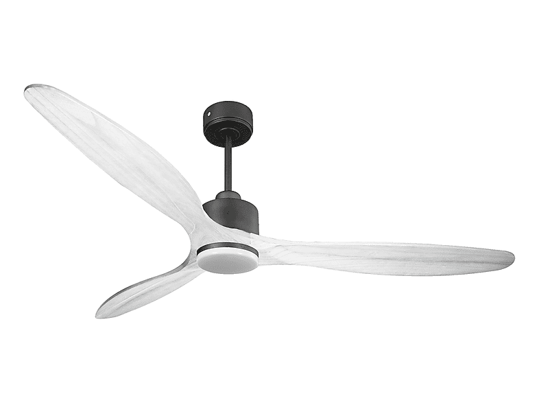 Ventilador de techo - Purline SalD166C03LED65267, 18 W, 6 velocidades, Negro