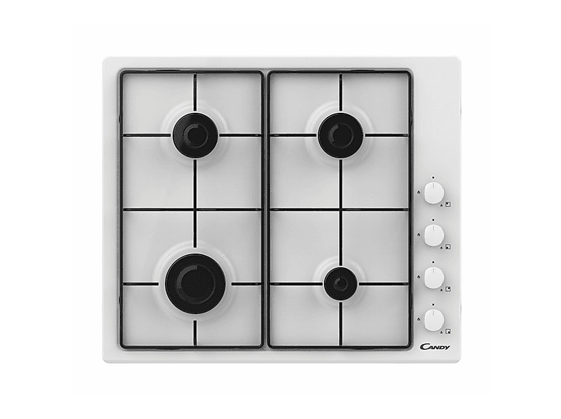 Placa de gas - Candy 33801978, 4 zone(s) zonas, 59,5 cm, Blanco