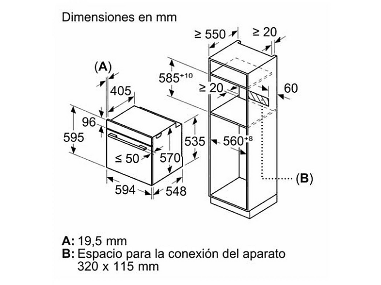Horno pirolítico - Bosch HBG578ES3, Integrable, Pirolítico, 71 l, 59 mm — foto 3