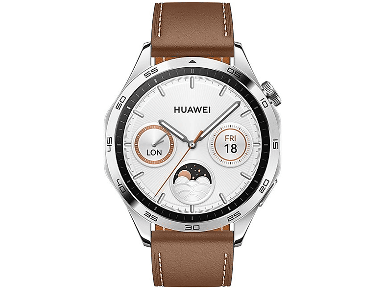 Smartwatch - Huawei WATCH GT4 46MM CLASSIC BROWN, Talla única, Acero inoxidable, Marrón