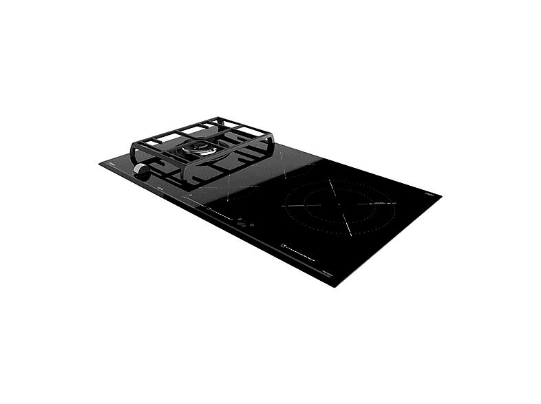 Placa híbrida - Teka JZC 94313 ABN, Inducción + Gas, 4 zonas, Zona grande 28 cm, Gas natural, 90 cm, Negro — foto 7