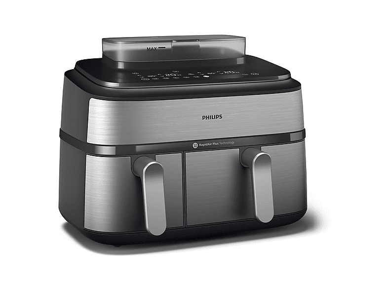 Freidora de aire - Philips NA555/00, 2750 W, 9 l, Plata