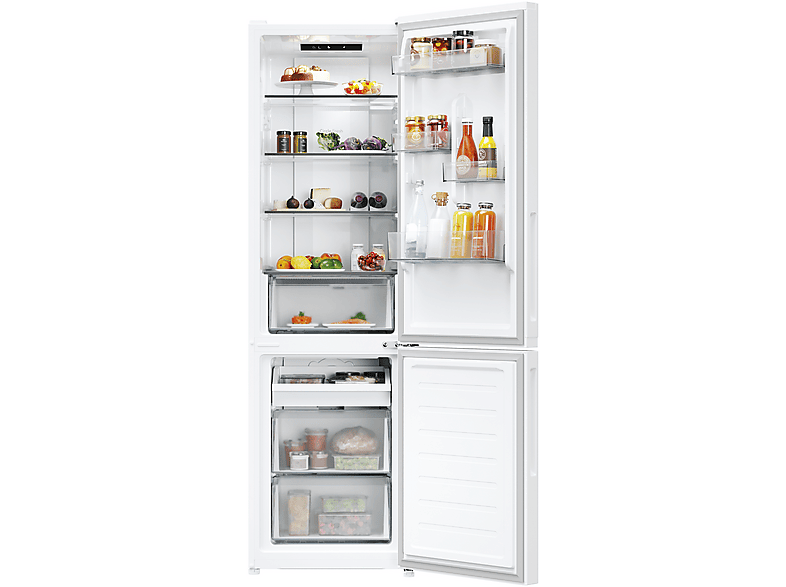 Frigorífico combi - Candy City Fresco CNCQ2T518EW, Total No Frost Circle+, 182 cm, 279 l, Iluminación LED, Blanco — foto 3